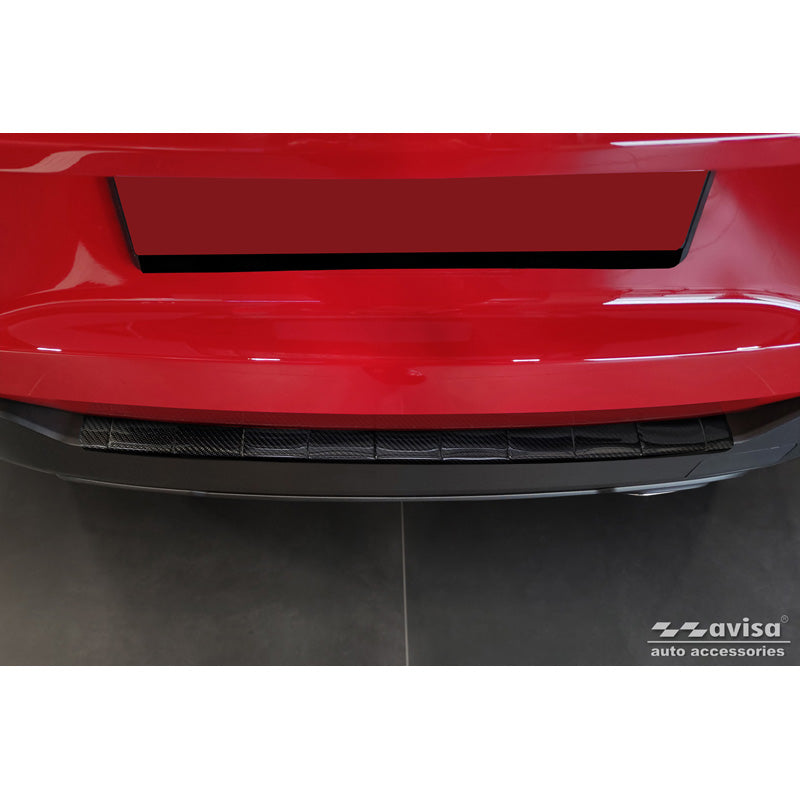 Avisa, Rear bumper protector, 3D genuine carbon, fits Jeep Avenger + e-Hybrid & EV 2023- 'Ribs'