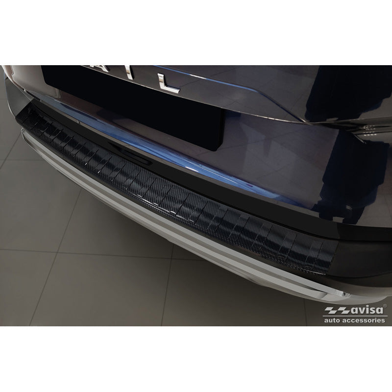 Avisa, Rear bumper protector, 3D genuine carbon, fits Nissan X-Trail IV (T33) 2021- 'Ribs'
