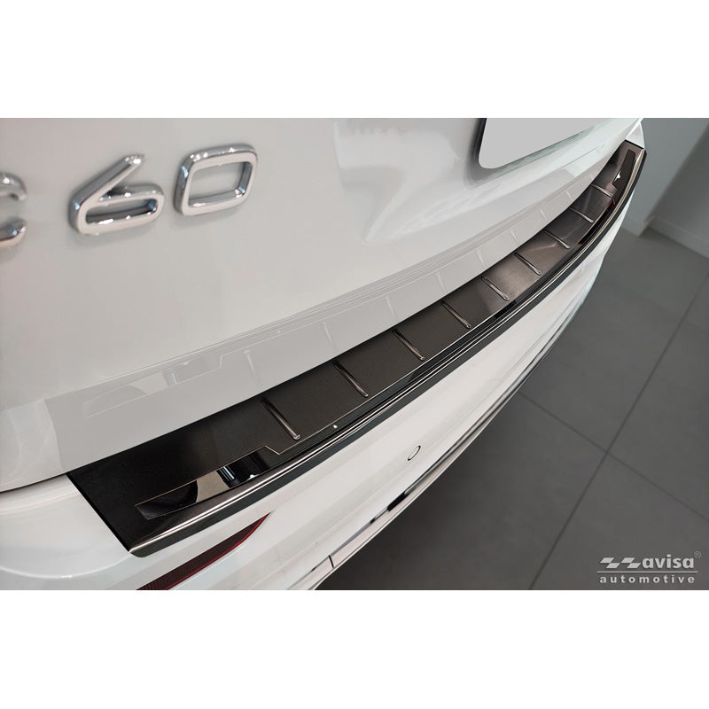 Avisa, Protection de pare-chocs arrière, 'Shadow Premium', convient à Volvo XC60 II (2017-2021) & restylage 2021 - y compris R-Design & Plug-in-Hybrid - Noir / Noir brillant