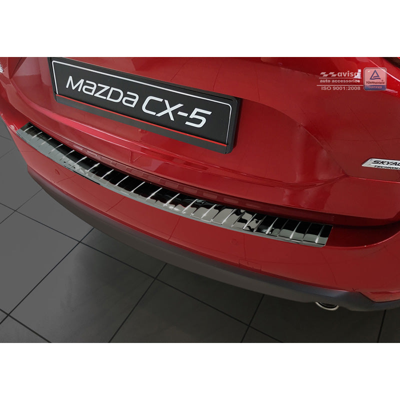 Avisa, Rear bumper protector, Glossy Black, Stainless steel, fits Mazda CX-5 II 2017- incl. Facelift 'Ribs'