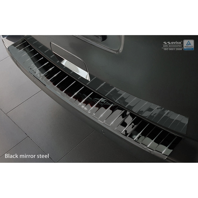 Avisa, Achterbumperbescherming, Glanzend zwart, roestvrij staal, past op Citroën Spacetourer / Peugeot Traveller / Toyota Proace Verso 2016- 'Ribs'