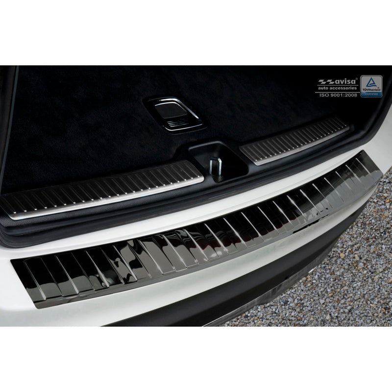 Avisa, Achterbumperbeschermer, Glanzend zwart, roestvrij staal, past op Mercedes GLC 2015-2019 & FL 2019- 'Ribs'