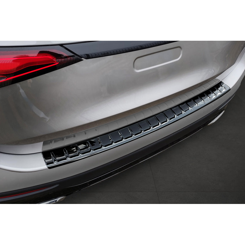 Avisa, Rear Bumper Protector, Glossy Black, Stainless Steel, Fits Mercedes GLC II (X254) 2022- 'Ribs'