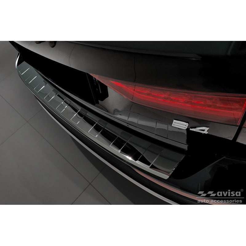 Avisa, Rear Bumper Protector, Glossy Black, Stainless Steel, Fits Volvo V60 II / V60 II Cross Country 2018- & V60 II Plug- In Hybrid / R-Design 2019- 'Ribs'