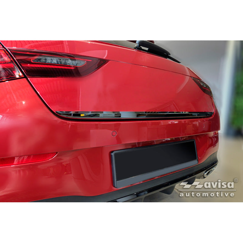 Avisa, Tailgate trim, black chrome stainless steel, Fits Mercedes CLA Shooting Brake (X118) (2019-)