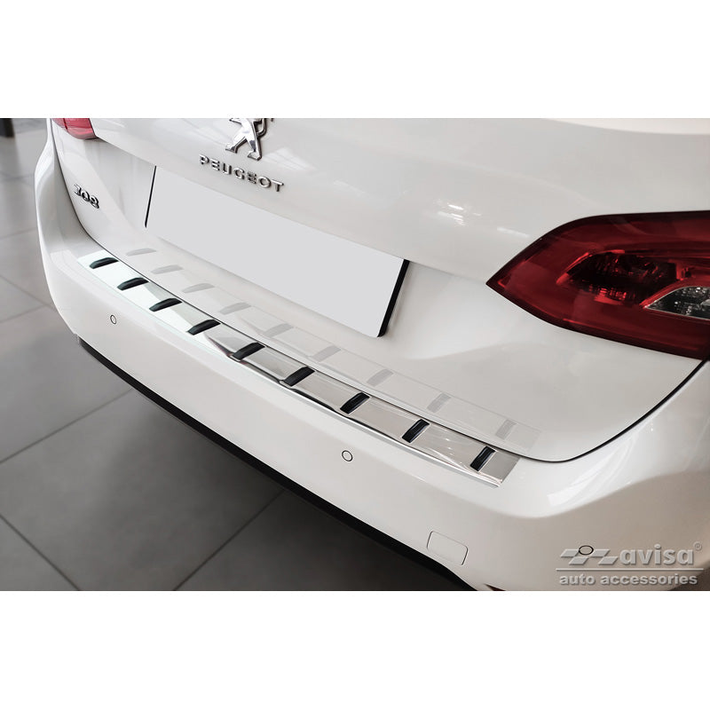 Avisa, Rear Bumper Protector, Stainless Steel, Fits Peugeot 308 SW II 2013-2017 & Facelift 2017-2021 'STRONG EDITION'