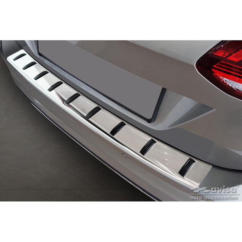 Avisa, Achterbumperbeschermer, roestvrij staal, past op Volkswagen Golf VII Variant Facelift 2017-2019 (incl. R-Line & Alltrack) 'STRONG EDITION'