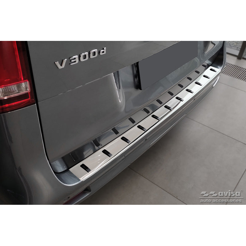 Avisa, Rear Bumper Protector, Stainless Steel, Fits Mercedes Vito / V-Class 2014-2019 & Facelift 2019- (with Hatch) 'STRONG EDITION'