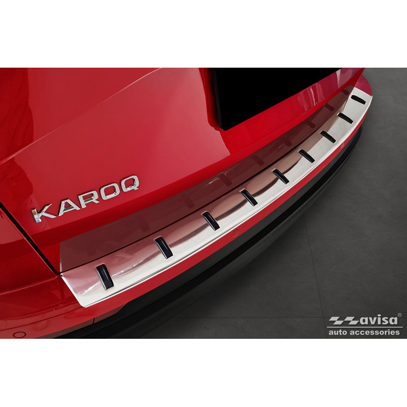 Avisa, Rear Bumper Protector, Stainless Steel, Fits Skoda Karoq (NU7) Facelift incl. Sportline 2022- 'STRONG EDITION'