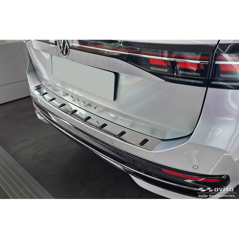 Avisa, protège pare-chocs arrière, acier inoxydable, compatible avec Volkswagen Passat Variant (CJ5) incl. R-Line & Hybrid 2024- 'STRONG EDITION'