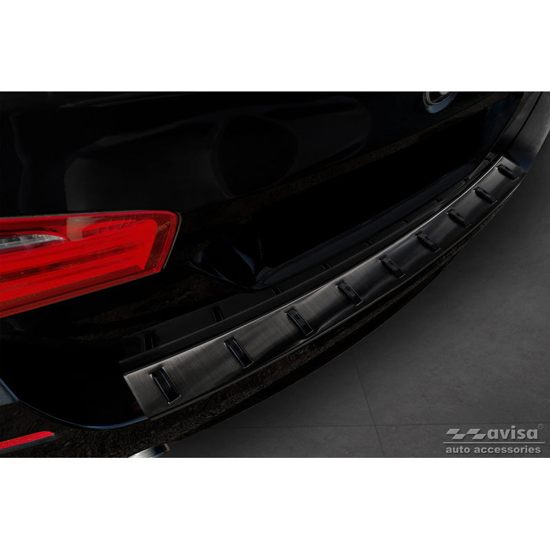 Avisa, achterbumperbeschermer, zwart, roestvrij staal, past op BMW 5-Series (F11) Touring 2011-2013 & Facelift 2013-2017 'STRONG EDITION'