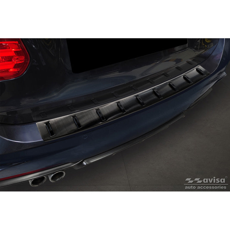 Avisa, achterbumperbeschermer, zwart, roestvrij staal, past op BMW 3-Series (F31) Touring (incl. M-pack) 2012-2015 & Facelift 2015-2019 'STRONG EDITION'