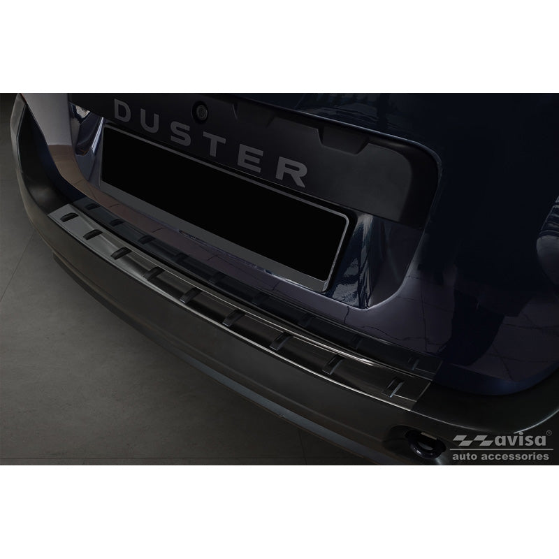 Avisa, protège pare-chocs arrière, Noir, acier inoxydable, compatible avec Dacia Duster 2010-2013 & Facelift 2013-2017 'STRONG EDITION'
