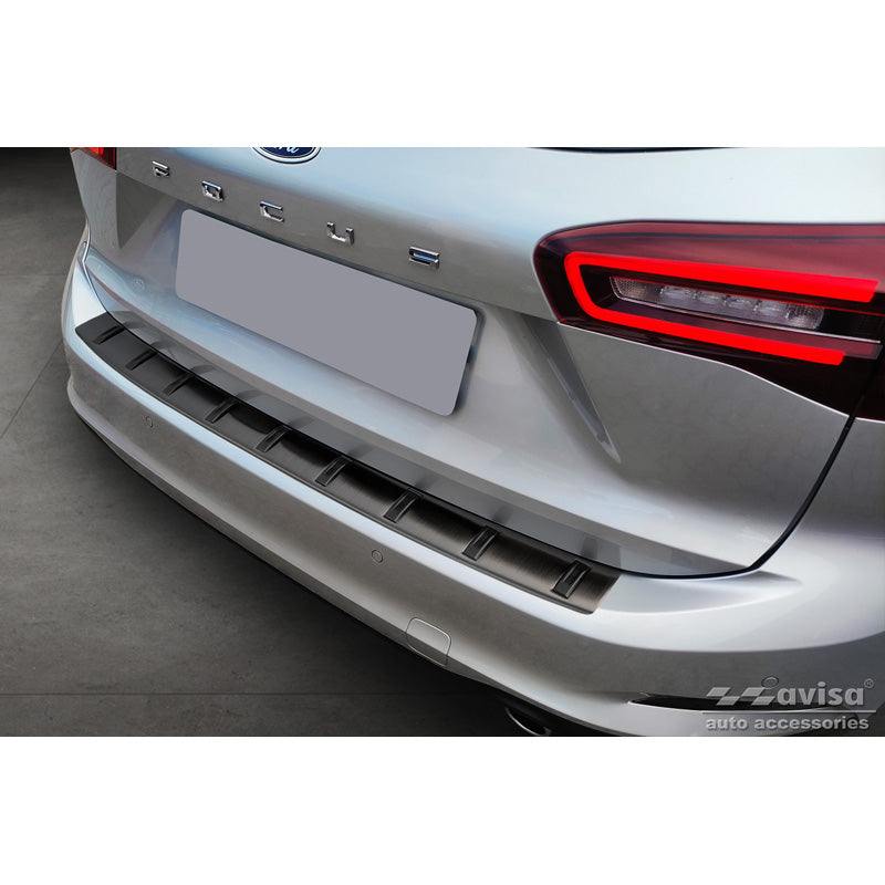 Avisa, Rear Bumper Protector, Black, Stainless Steel, Fits Ford Focus IV Wagon incl. ST-Line 2018- 'STRONG EDITION'