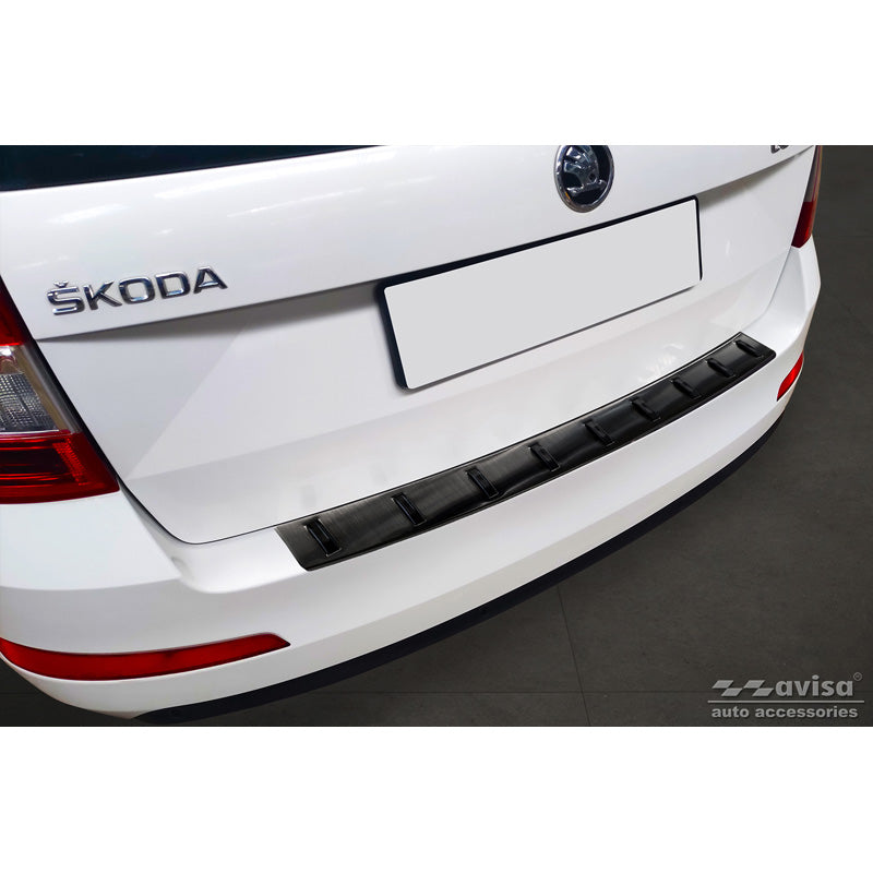 Avisa, Rear Bumper Protector, Black, Stainless Steel, Fits Skoda Octavia III 2013-2017 'STRONG EDITION'