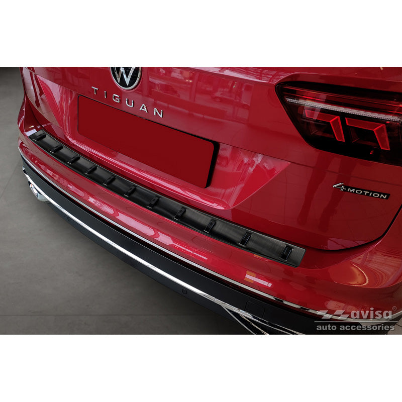 Avisa, Rear bumper protector, Black, Stainless steel, fits Volkswagen Tiguan II 2016-2020 & Facelift 2020-2024 'STRONG EDITION'