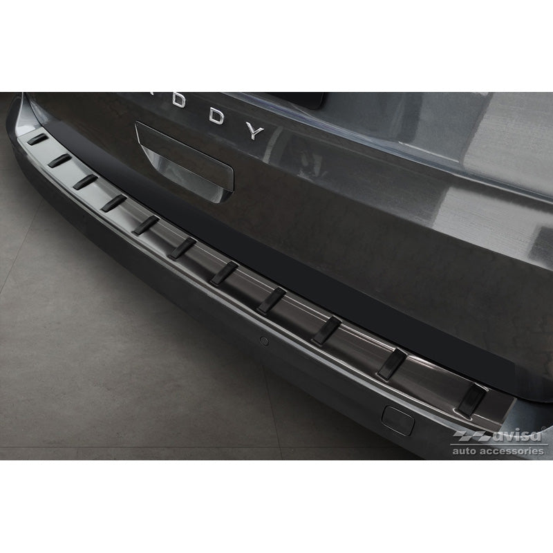 Avisa, Rear Bumper Protector, Black, Stainless Steel, Fits Volkswagen Caddy V Cargo & Combi 2020- 'STRONG EDITION'
