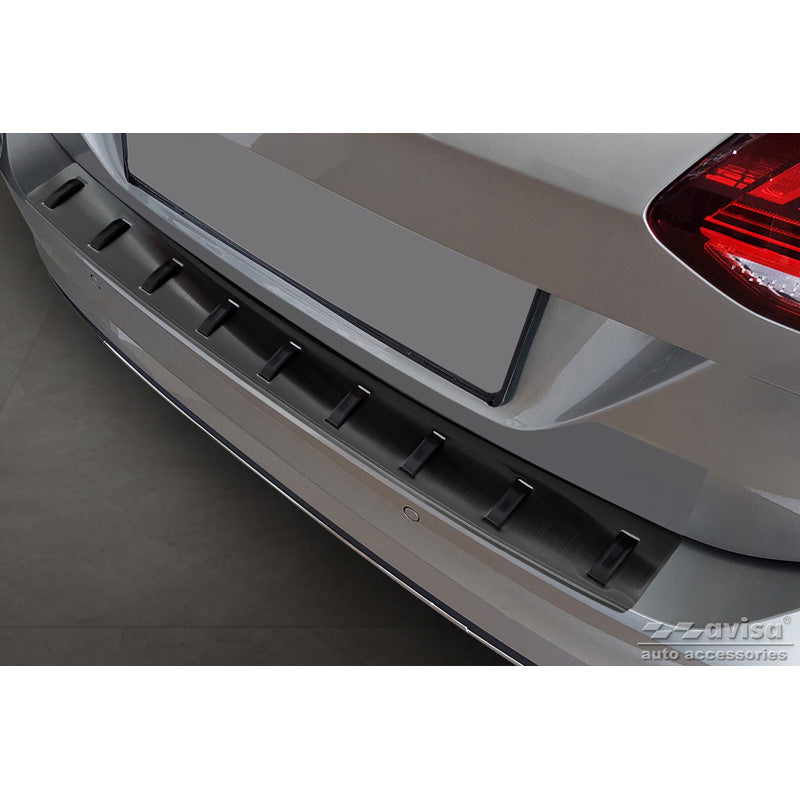 Avisa, Achterbumperbeschermer, Zwart, Roestvrij staal, past op Volkswagen Golf VII Variant Facelift 2017-2019 (incl. R-Line) 'STRONG EDITION'