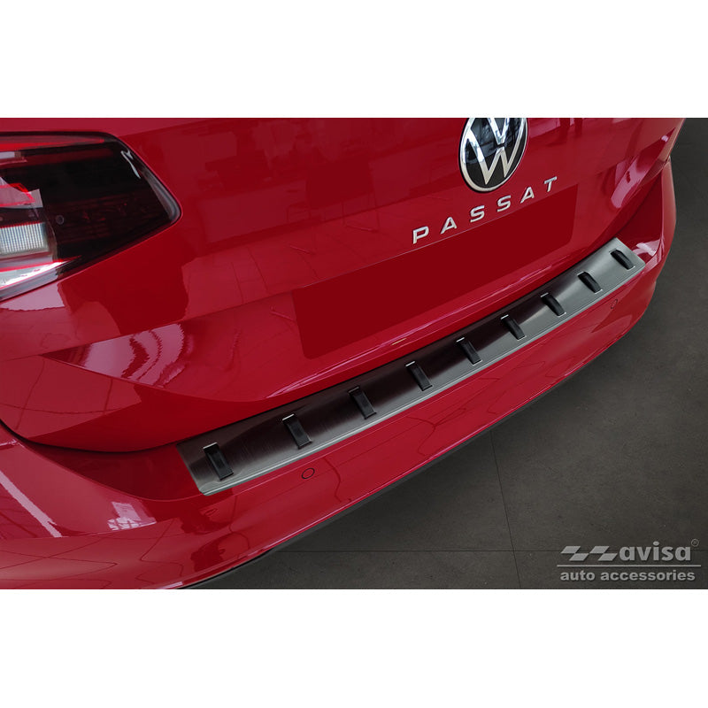 Avisa, Rear bumper protector, Black, Stainless steel, fits Volkswagen Passat Variant 2014-2019 & Facelift 2019-2023 (incl. R-Line/Alltrack) 'STRONG EDITION'
