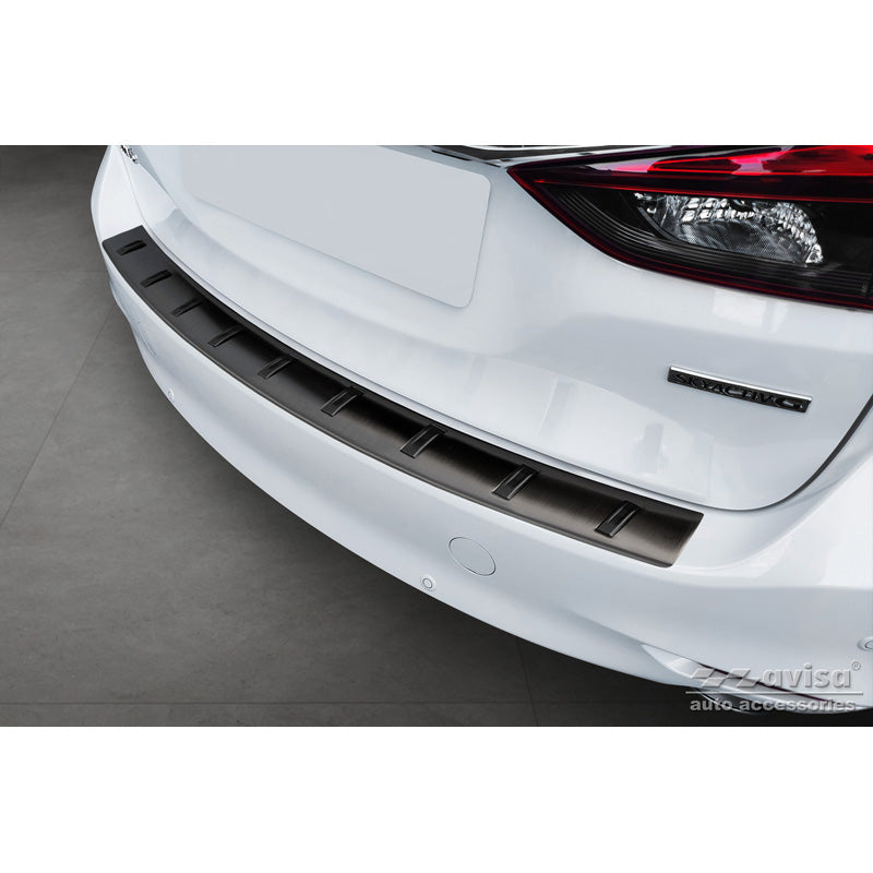 Avisa, Achterbumperbeschermer, Zwart, Roestvrij staal, past op Mazda 6 III (GJ) Combi 2012- 'STRONG EDITION'