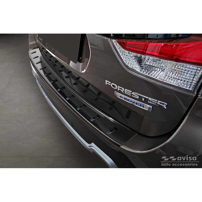 Avisa, Rear bumper protector, Black, Stainless steel, fits Subaru Forester (SK) 2018- 'STRONG EDITION'