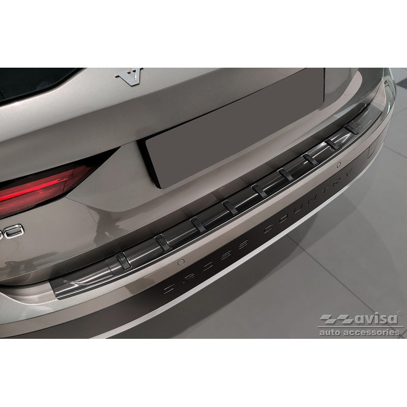 Avisa, Achterbumperbeschermer, Zwart, Roestvrij staal, past op Volvo V90 II 2016- (incl. Cross Country) 'STRONG EDITION'