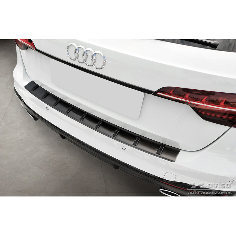 Avisa, Rear bumper protector, Black, Stainless steel, fits Audi A4 Avant B9 (incl. S-Line) 2015-2019 & Facelift 2019- 'STRONG EDITION'