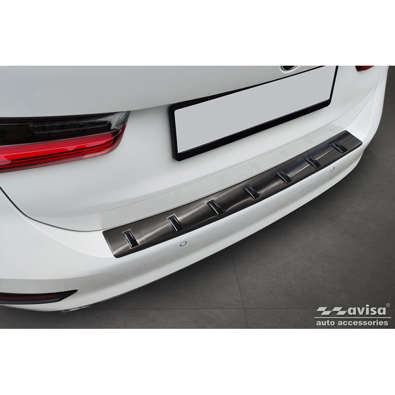 Avisa, protection de pare-chocs arrière, noir, acier inoxydable, convient à BMW 3 Series (G21) Touring 2019-2022 'STRONG EDITION'