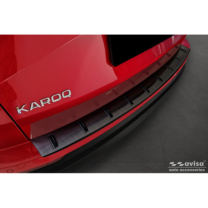 Avisa, Rear bumper protector, Black, Stainless steel, fits Skoda Karoq (NU7) Facelift incl. Sportline 2022- 'STRONG EDITION'