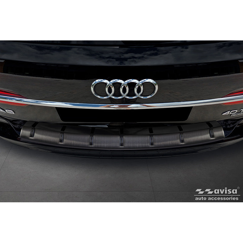 Avisa, Rear Bumper Protector, Black Stainless Steel, Fits Audi A6 (C8) Avant incl. S-Line 2023-, 'Strong Edition'