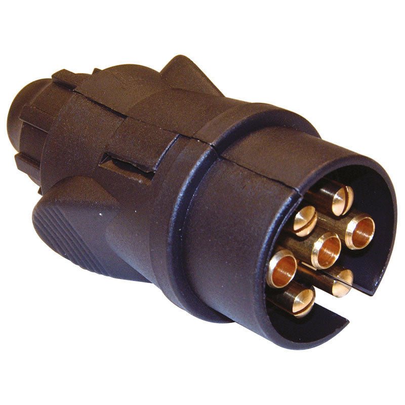Carpoint, 7-Pole Plastic Trailer Plug - With Screw Connection and Rubber Sleeve