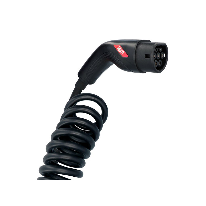 Carpoint, Spiral Opladningskabel, Type 2 til Type 2, 32A, 3-faset, 6 meter