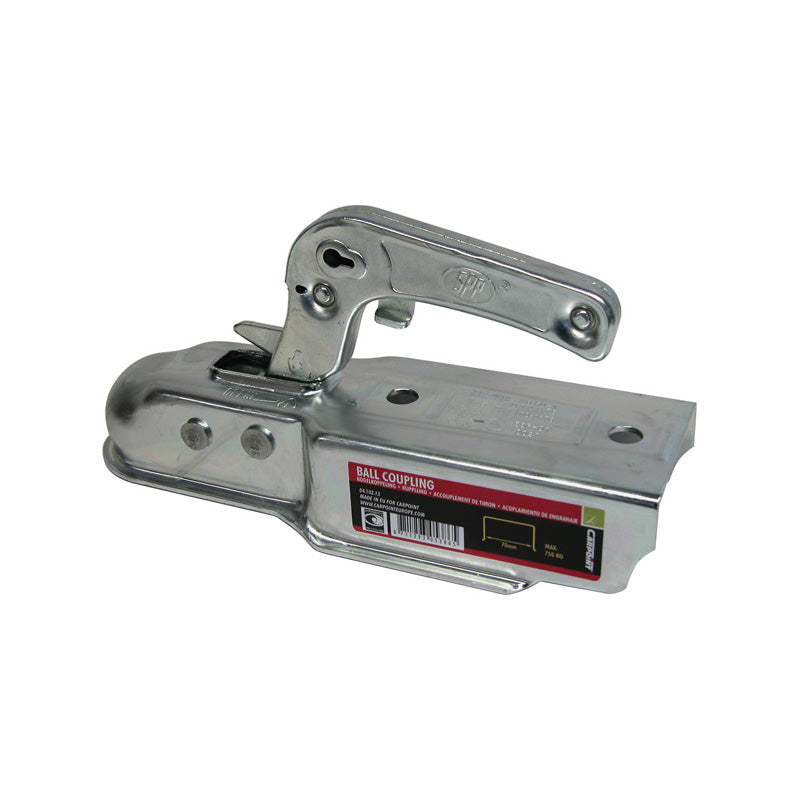Carpoint, Tête d'attelage en acier galvanisé - 70x70mm - Max. 750kg - Sécurité contre le dételage de la remorque