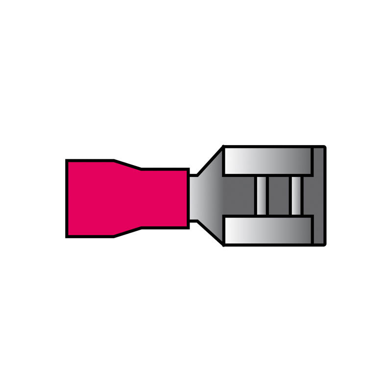 Carpoint, Female Push-On Terminals - Red - 6.3x0.8mm - 10 pcs.