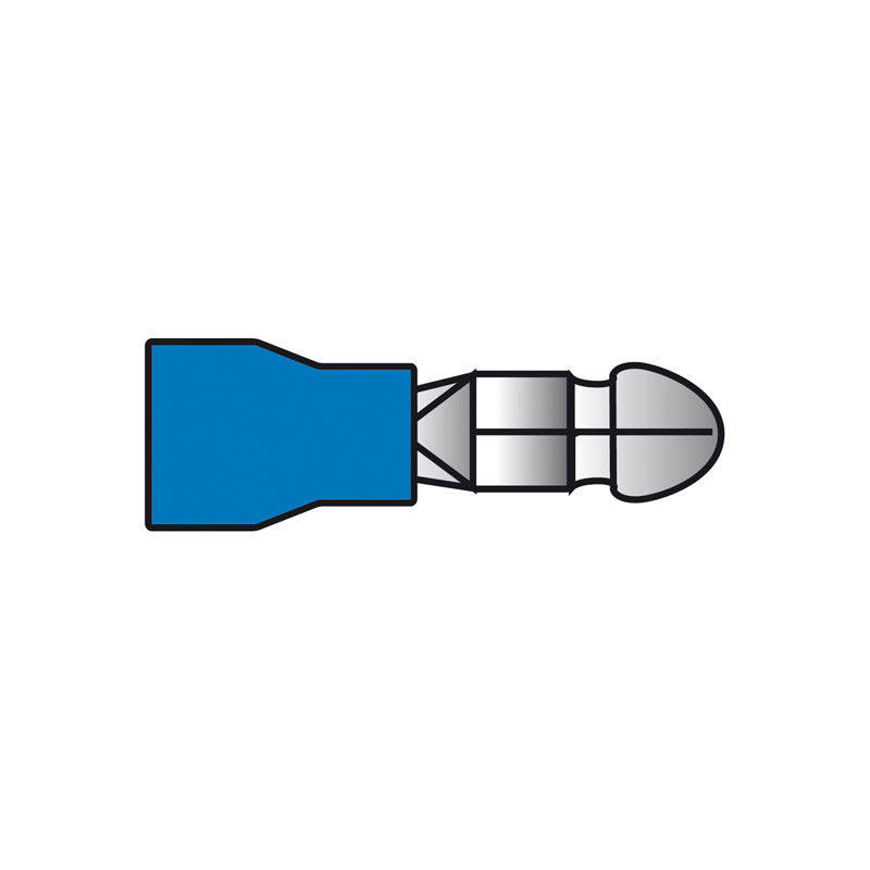 Carpoint Male Auto Bullet Terminals 550 Blue Blister 10-pieces