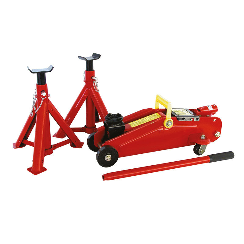 Carpoint, cric de garage hydraulique et chandelles pliables 2000kg