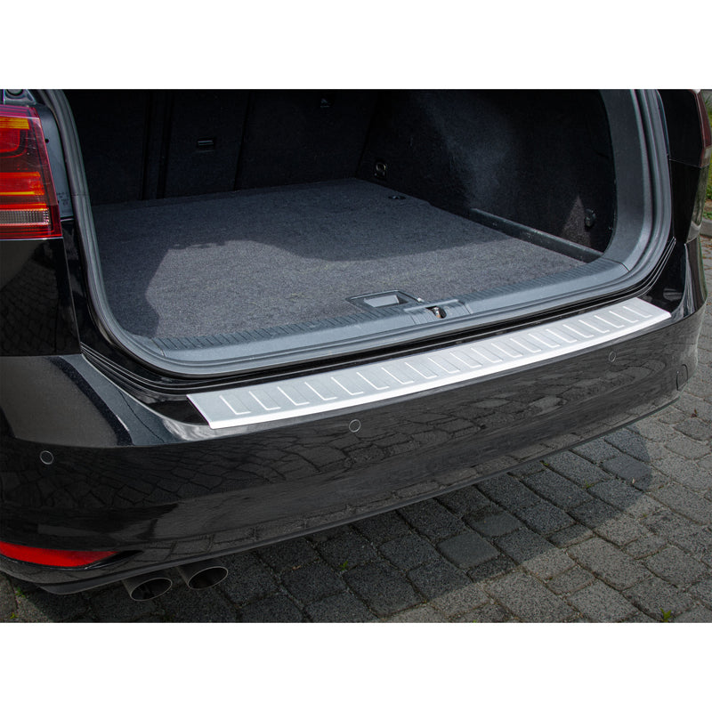 MAX6, Protection de pare-chocs arrière, acier inoxydable brossé, compatible avec Volkswagen Golf VII Variant Facelift (2017-2020)