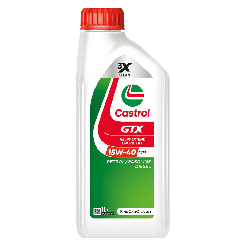 Castrol, GTX 15W-40 A3/B4 Engine Oil, 1 liter, High-performance multigrade, Petrol and diesel compatible