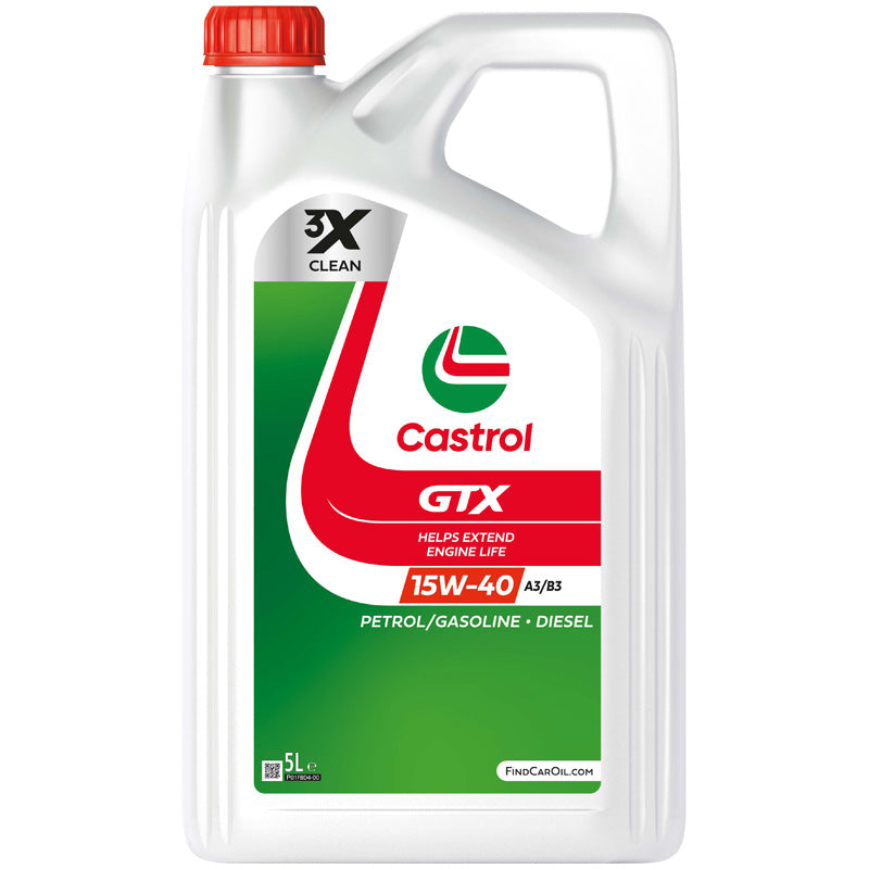 Castrol, GTX Motor Oil 15W-40 A3/B3 - 5 Liter - Anti-Sludge Technology