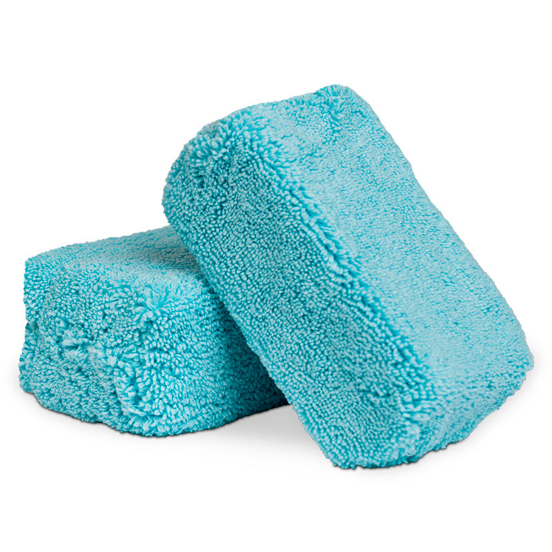 Chemical Guys Applicateurs en microfibre de qualité premium - Bleu 5x3x2.25'' (2 Pack)