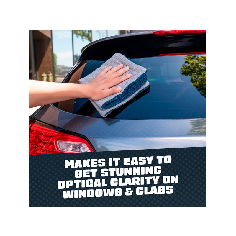 Chemical Guys, CleanStroke Dual-Sided Microfiber Glass Towel, 16x16inch, 2-Pack