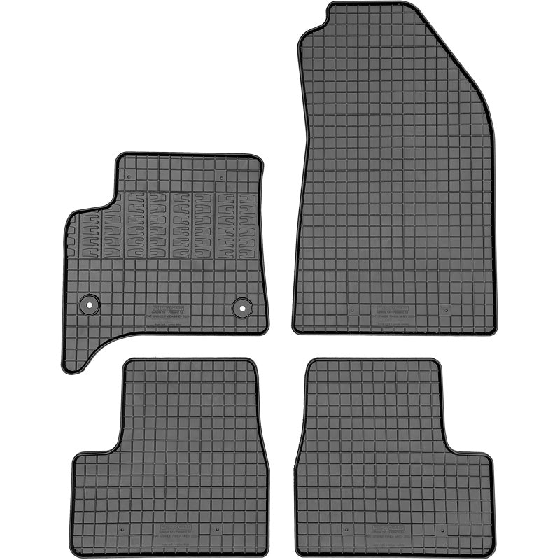 CIKCAR, Rubber floor mats, 4-piece set including fastening system, fits Fiat Grande Panda MHEV (2025-)