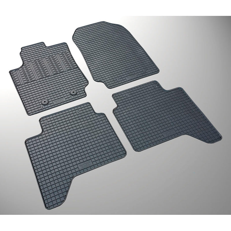 CIKCAR Rubber car mats set suitable for Ford Ranger 2012- (4-pieces + fixing system)