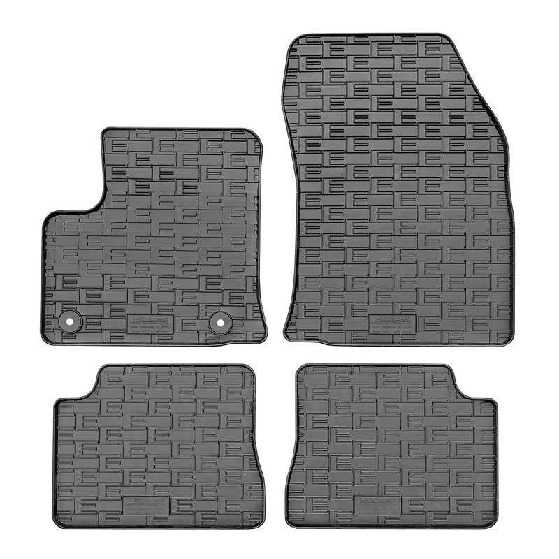 CIKCAR Rubber car mats set suitable for Jeep Avenger (Electric) 2023- & Fiat 600e 2023- & Alfa Romeo Junior (Electric) 2024- (4-pieces + fixing system)