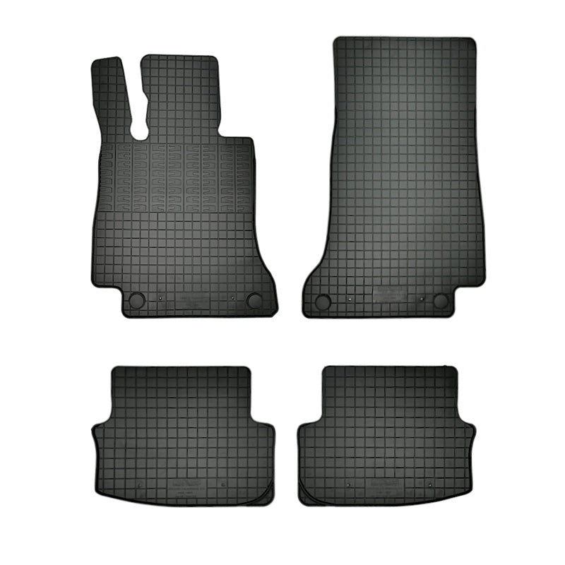 CIKCAR Rubber car mats set suitable for Mercedes C-Class W205 Coupe/Convertible 2015- (4-pieces + fixing system)
