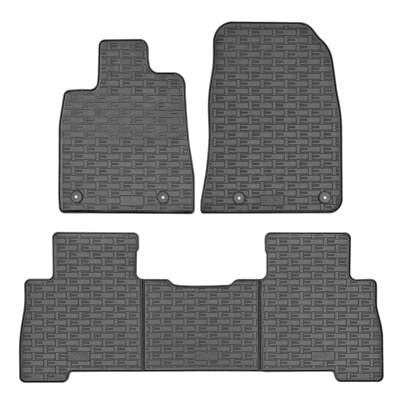 CIKCAR, tapis de sol, caoutchouc, 5 pièces + système de fixation, convient à Maxus eTerron 9 Pick-up (2024-)