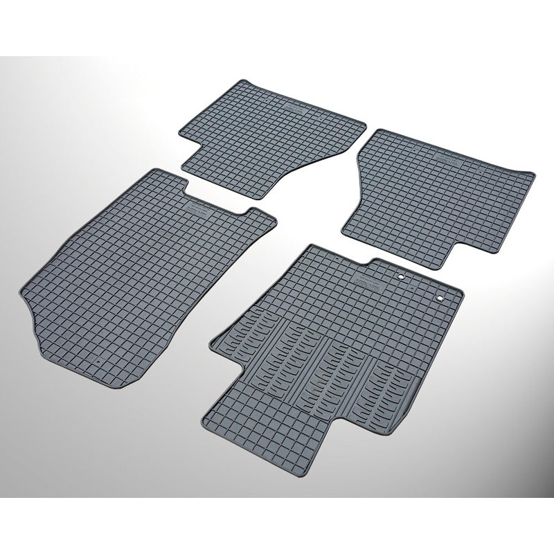 CIKCAR Set tapis de caoutchouc sur mesure pour Nissan Navara 2016- & Renault Alaskan 2016- (4-pièces + points de fixage)