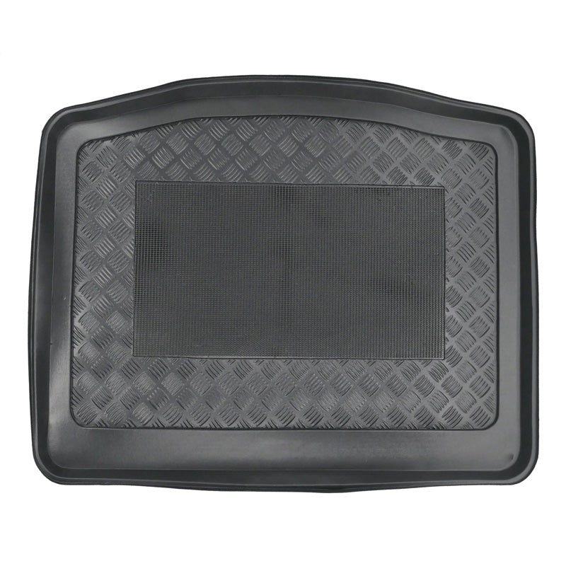 CIKCAR Bac de coffre 'anti-dérapant' sur mesure pour Ford Focus 5-portes 2010-/Focus III HB Facelift 2014- (avec encoche de roue galette)