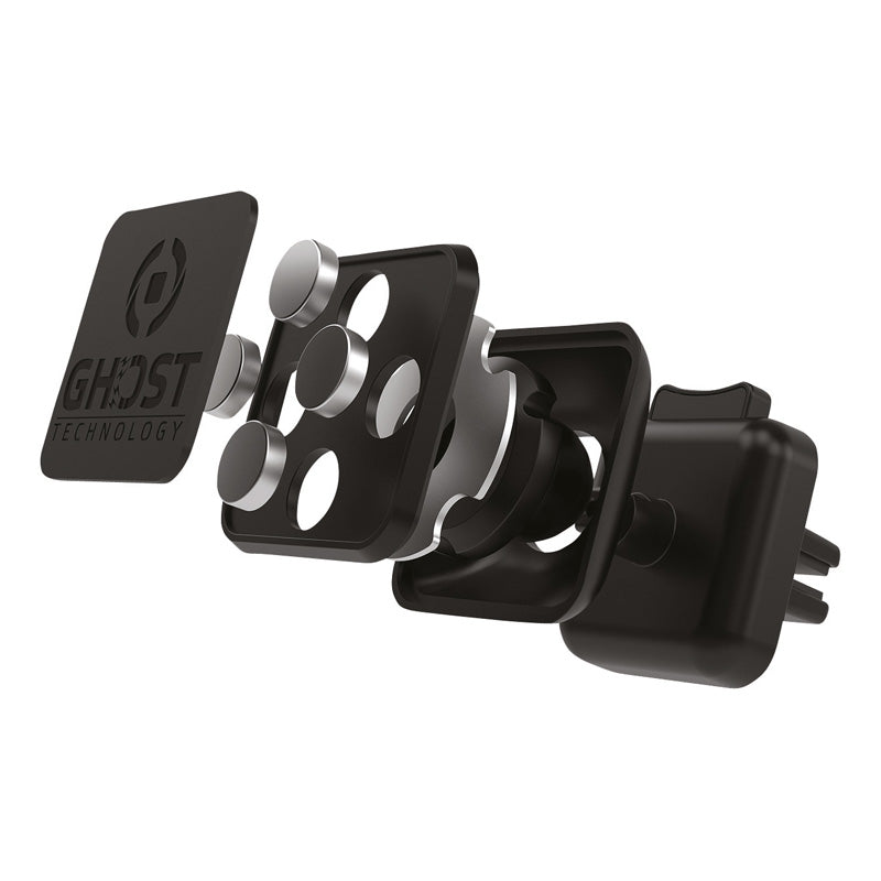 Celly, magnetische VENT-houder 360° - zwart - met 2 montageplaten