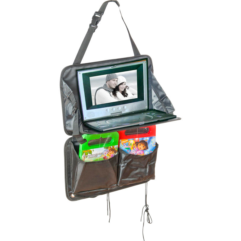 AutoStyle, Comfort Organizer with Table and Cup Holders - Black